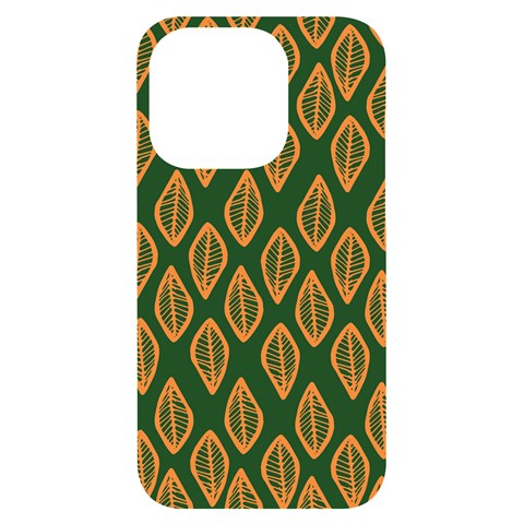African | Ethnic | Mudcloth | #16 Green and Orange iPhone 14 Pro Black UV Print Case