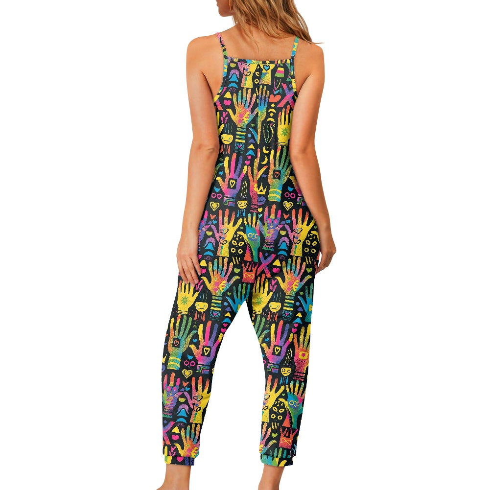 LGBTQ Handprint Rompers - Exclusive One-of-a-Kind Luxury Romper - Limited Edition, Ethically Made, and Stylishly Comfortable
