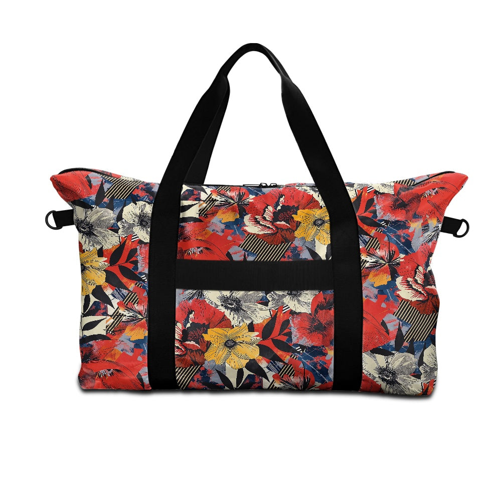 Floral patterns with the structured lines of geometric shapes Lightweight luggage