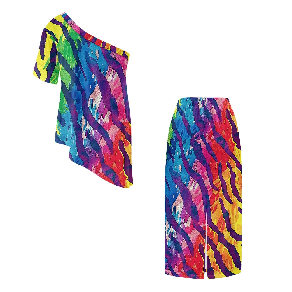 Elegant Off-Shoulder Two-Piece Dress for Women