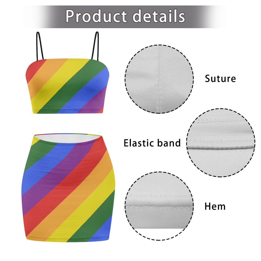 Rainbow Top skirt suit