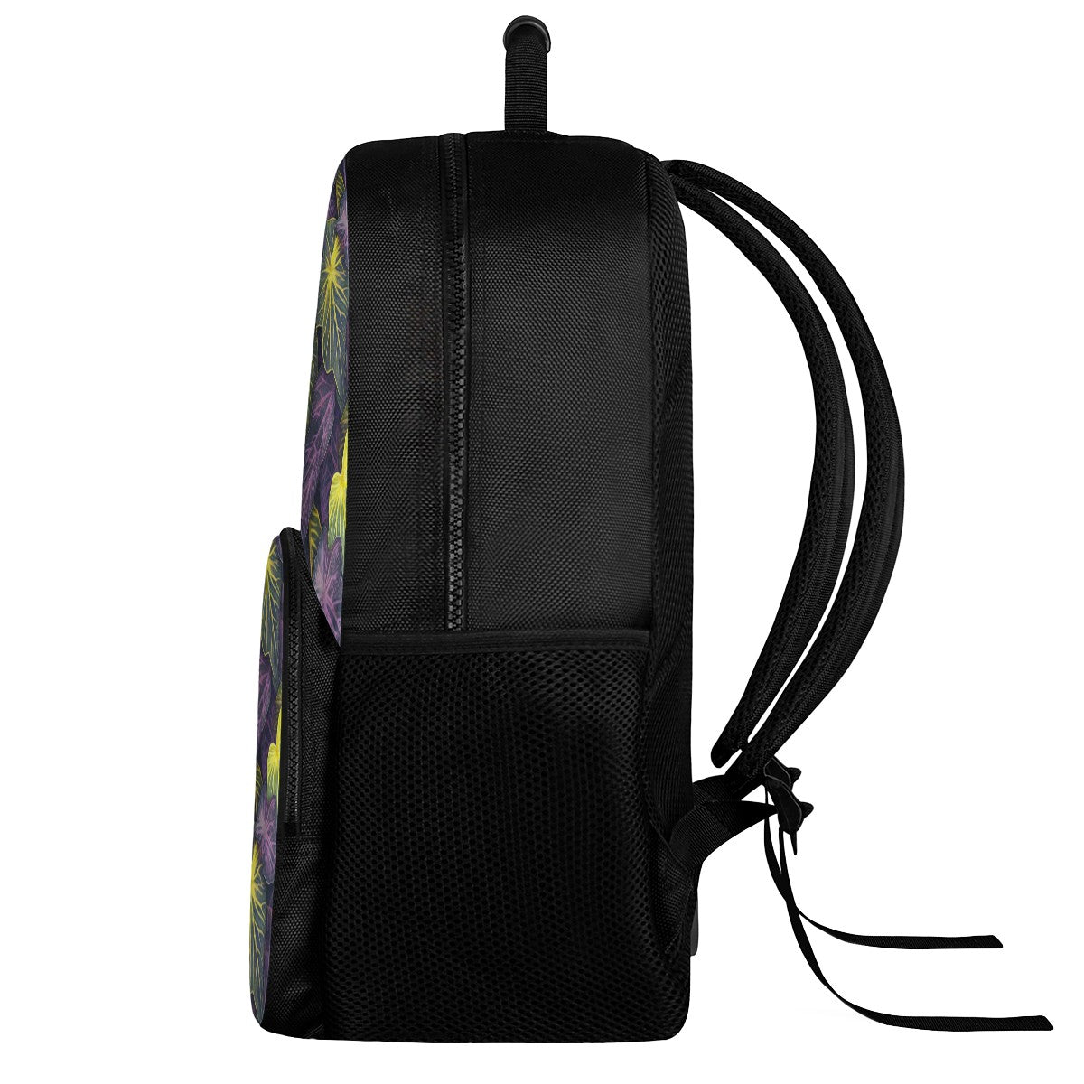 Luxtrini Iridescent Syngonium: Purple and Yellow 17 Inch Felt Backpack