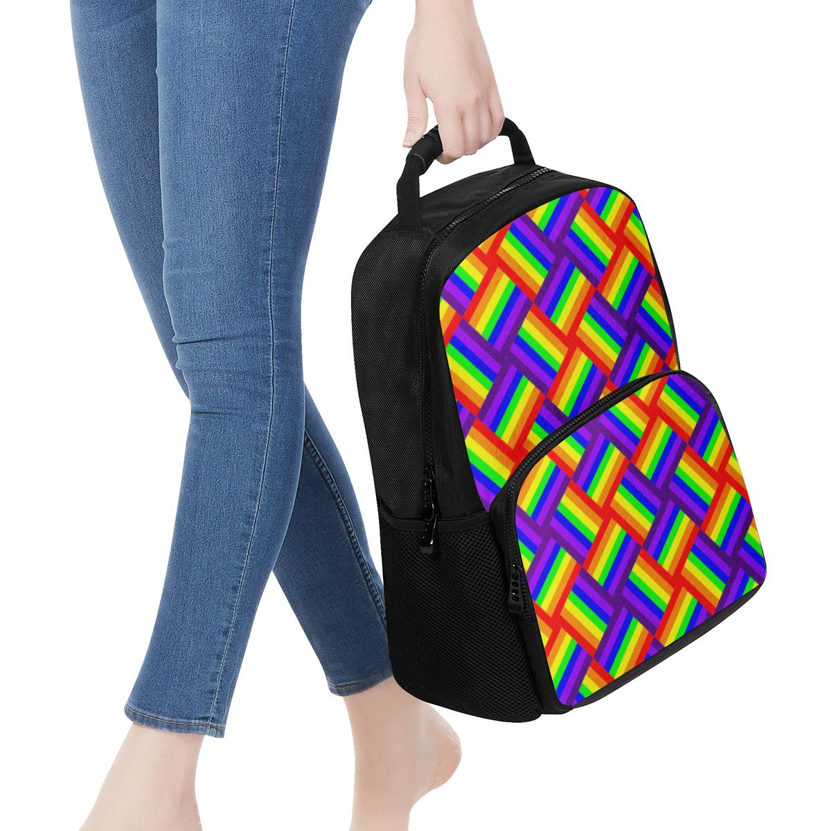 Rainbow Weave 17 Inch Felt Backpack