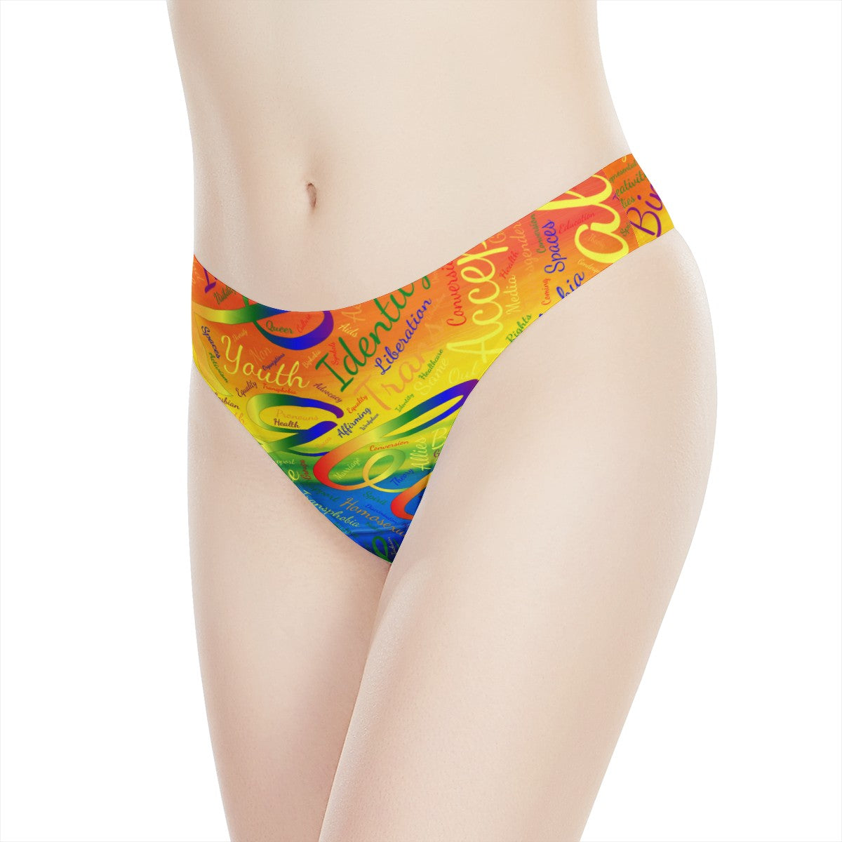 LGBTQ Word Cloud Women's All Over Print Thongs