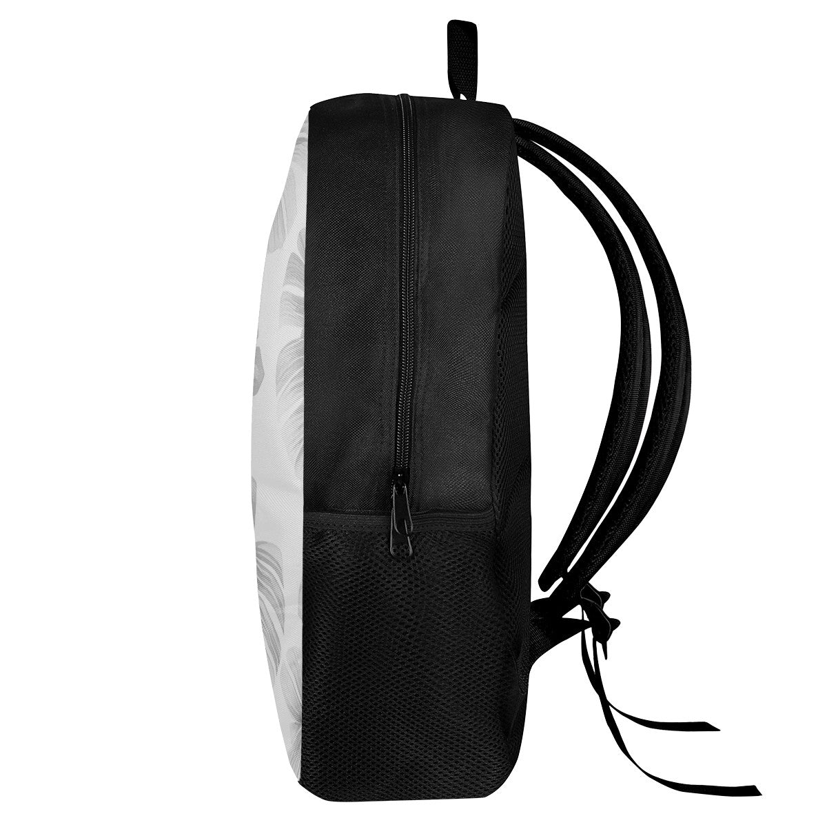 White Monstera Kids Black Chain Backpack