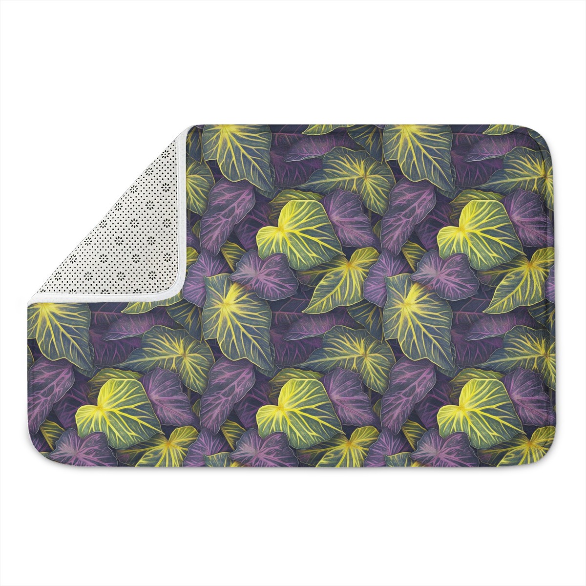 Luxtrini Iridescent Syngonium: Purple and Yellow Plush Doormat