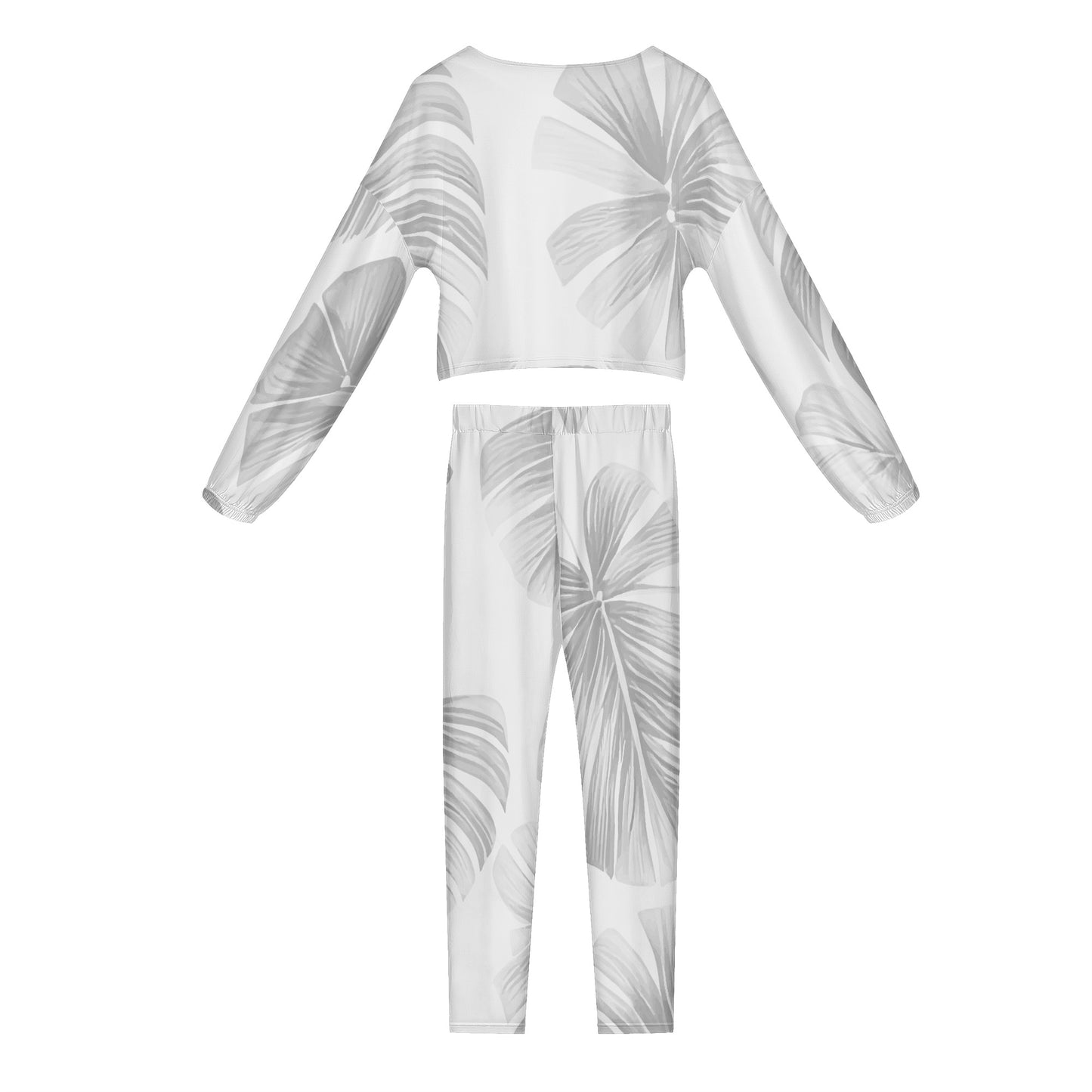 White Monstera Sexy 2 Pieces Set Outfit for Women