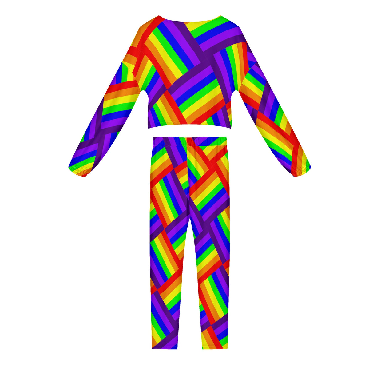 Rainbow Weave Sexy 2 Pieces Set Outfit for Women