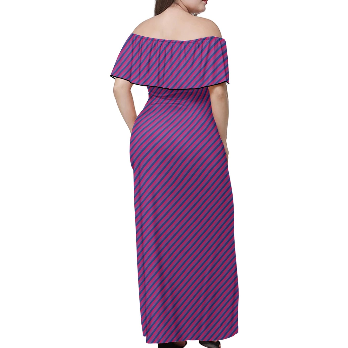 Bisexual Pride Women Off-shoulder Dress