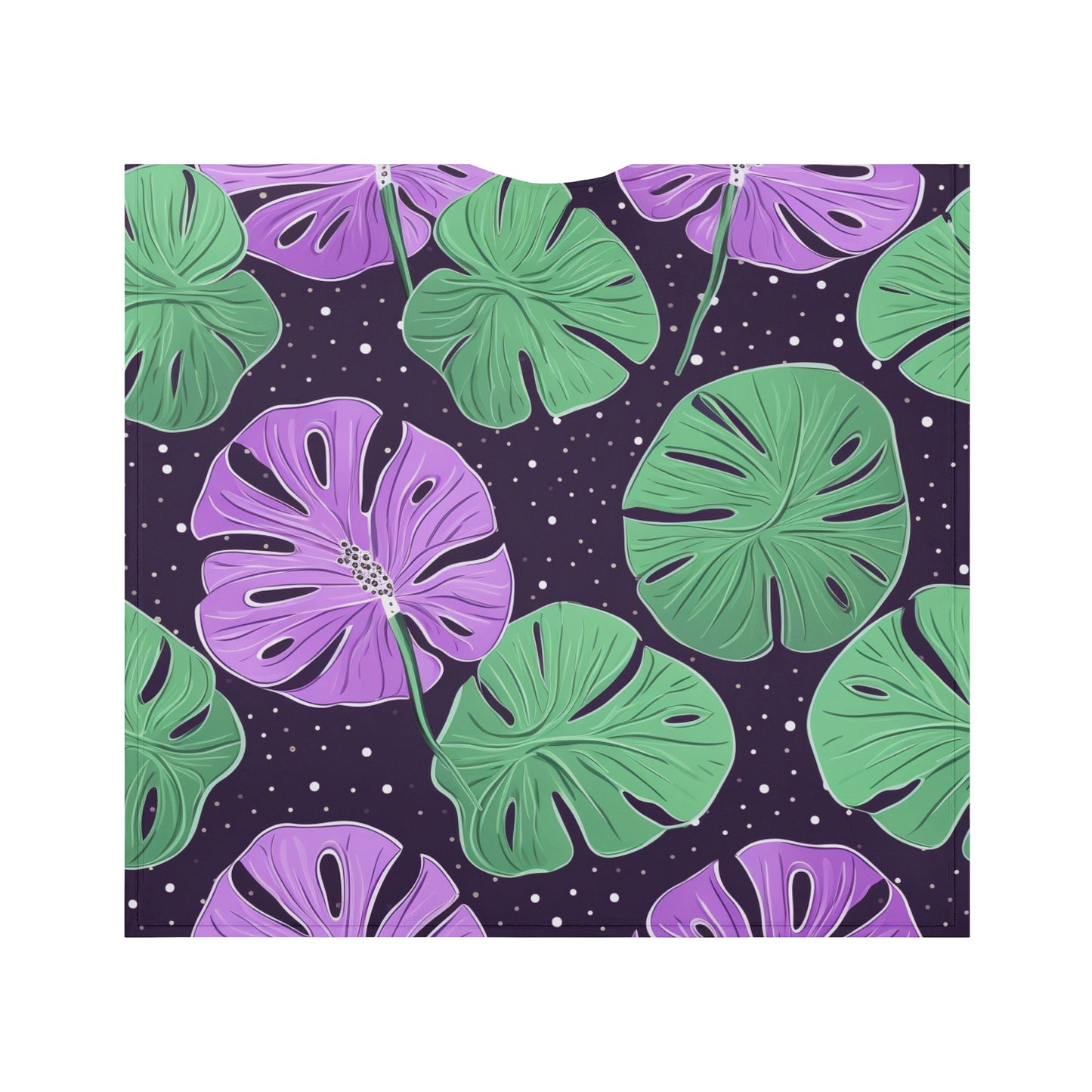 Monster Leaves on Starry Black Women Oversize Shirt Dress