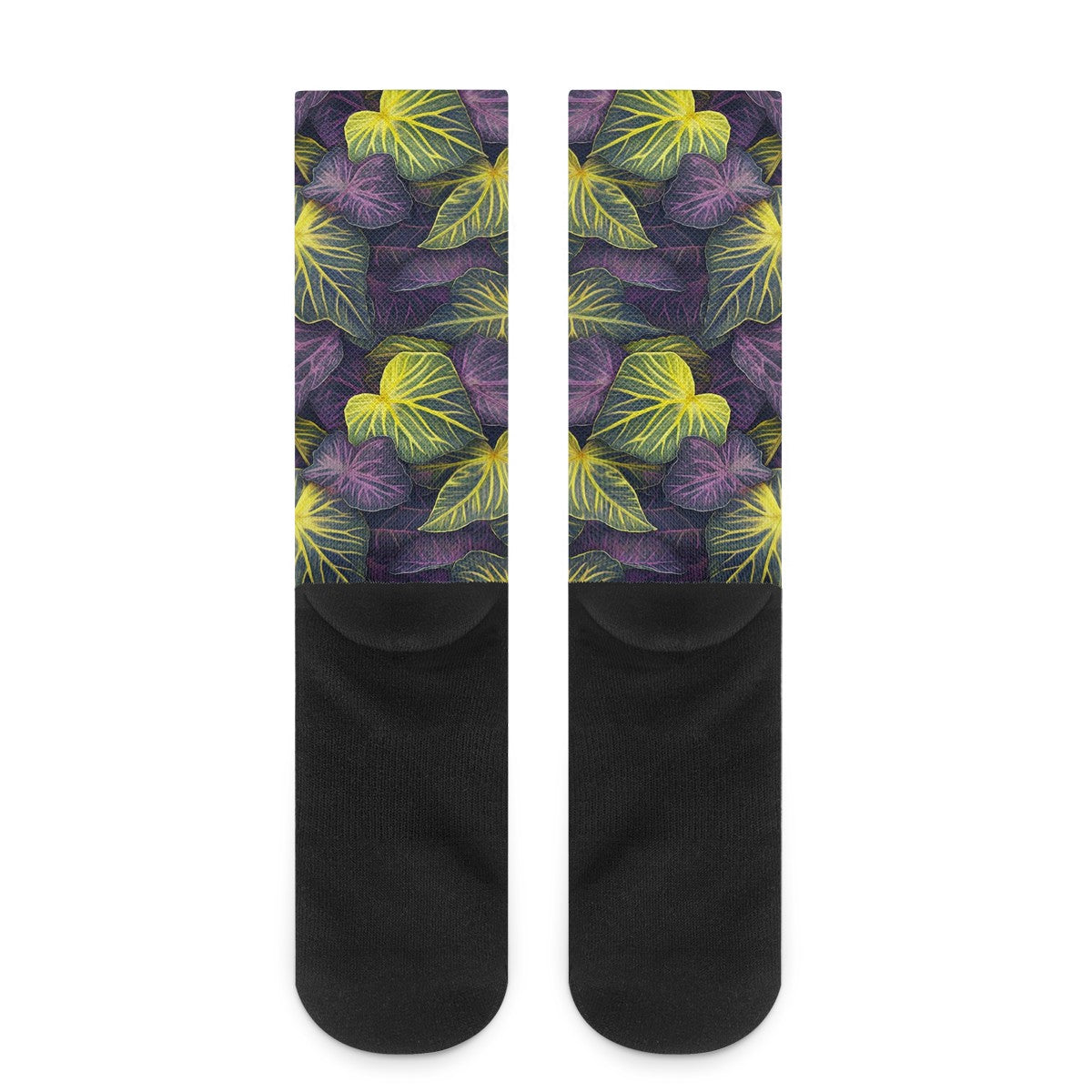 Luxtrini Iridescent Syngonium: Purple and Yellow Crew Socks