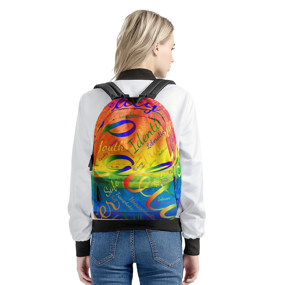 LGBTQ Word Cloud All Over Print Cotton Backpack