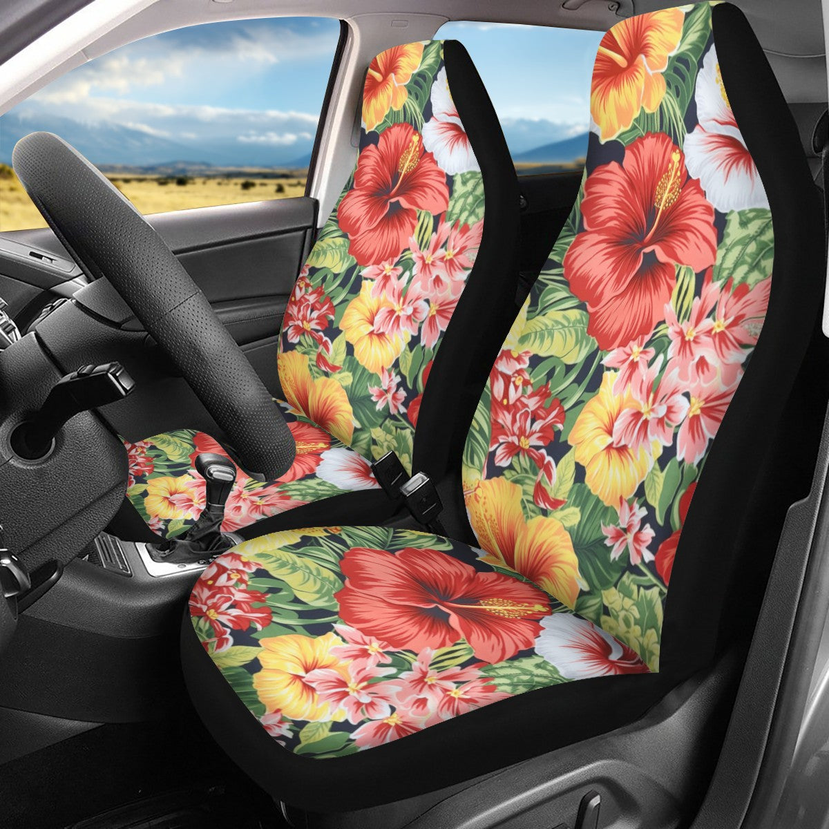 Hibiscus Car Seat Covers - Thin version