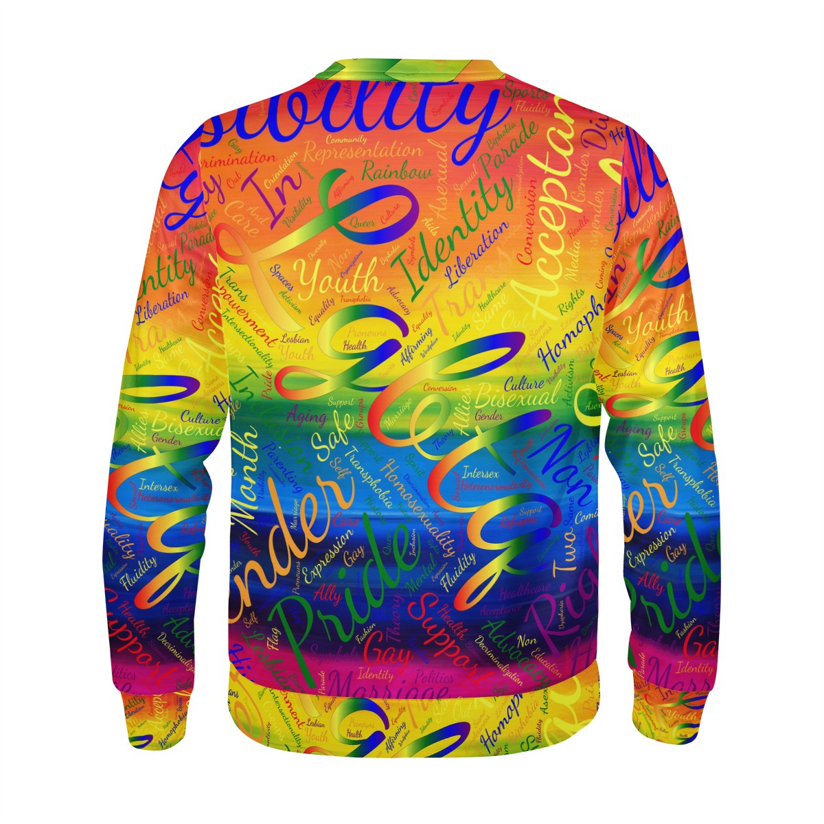 LGBTQ Word Cloud Men's All Over Print Sweater