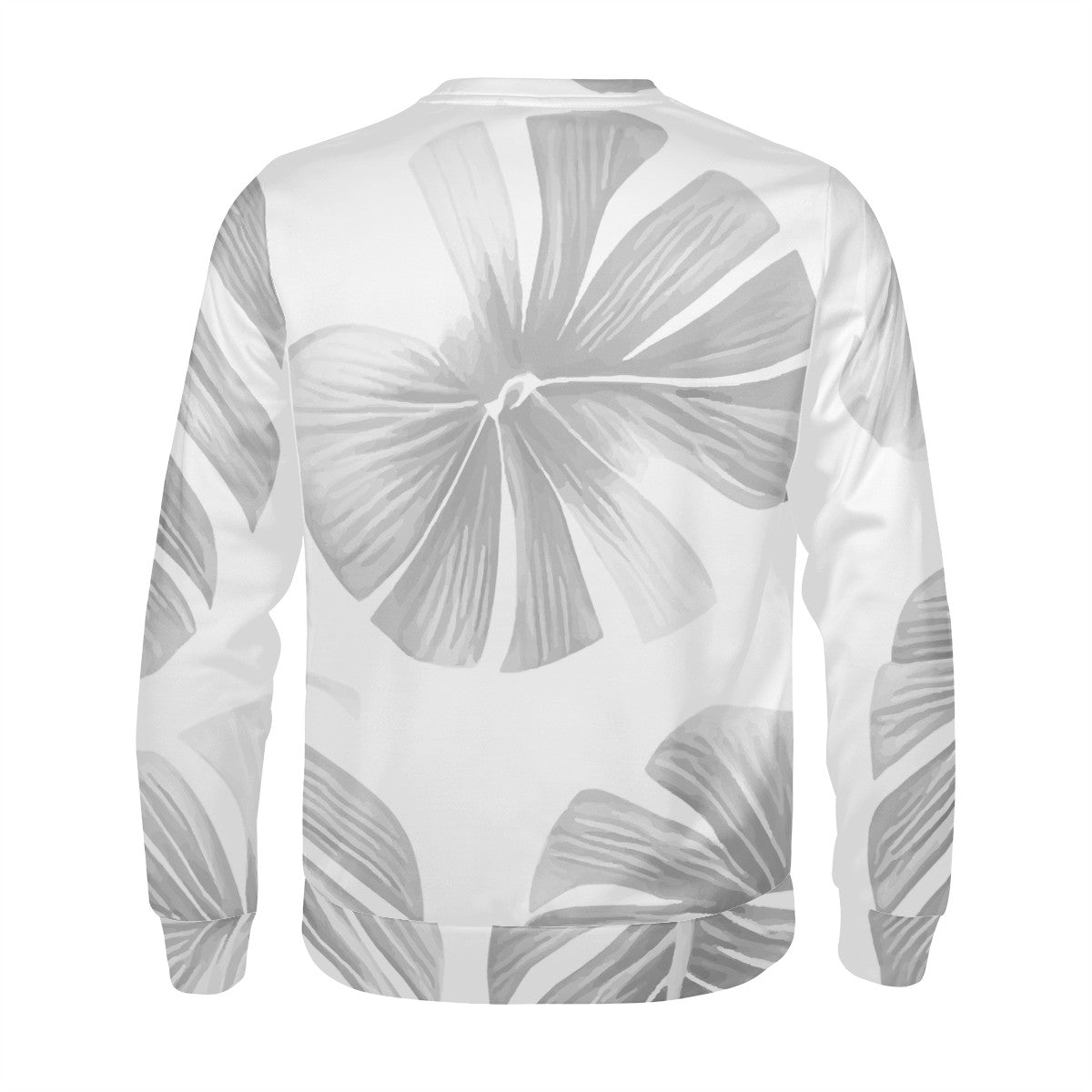 White Monstera Women's All Over Print Sweater