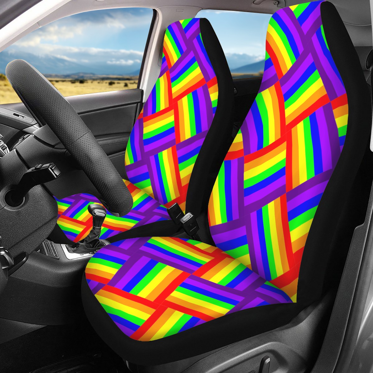 Rainbow Weave Car Seat Covers