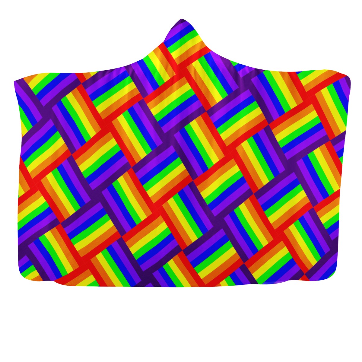 Rainbow Weave Hooded Blanket