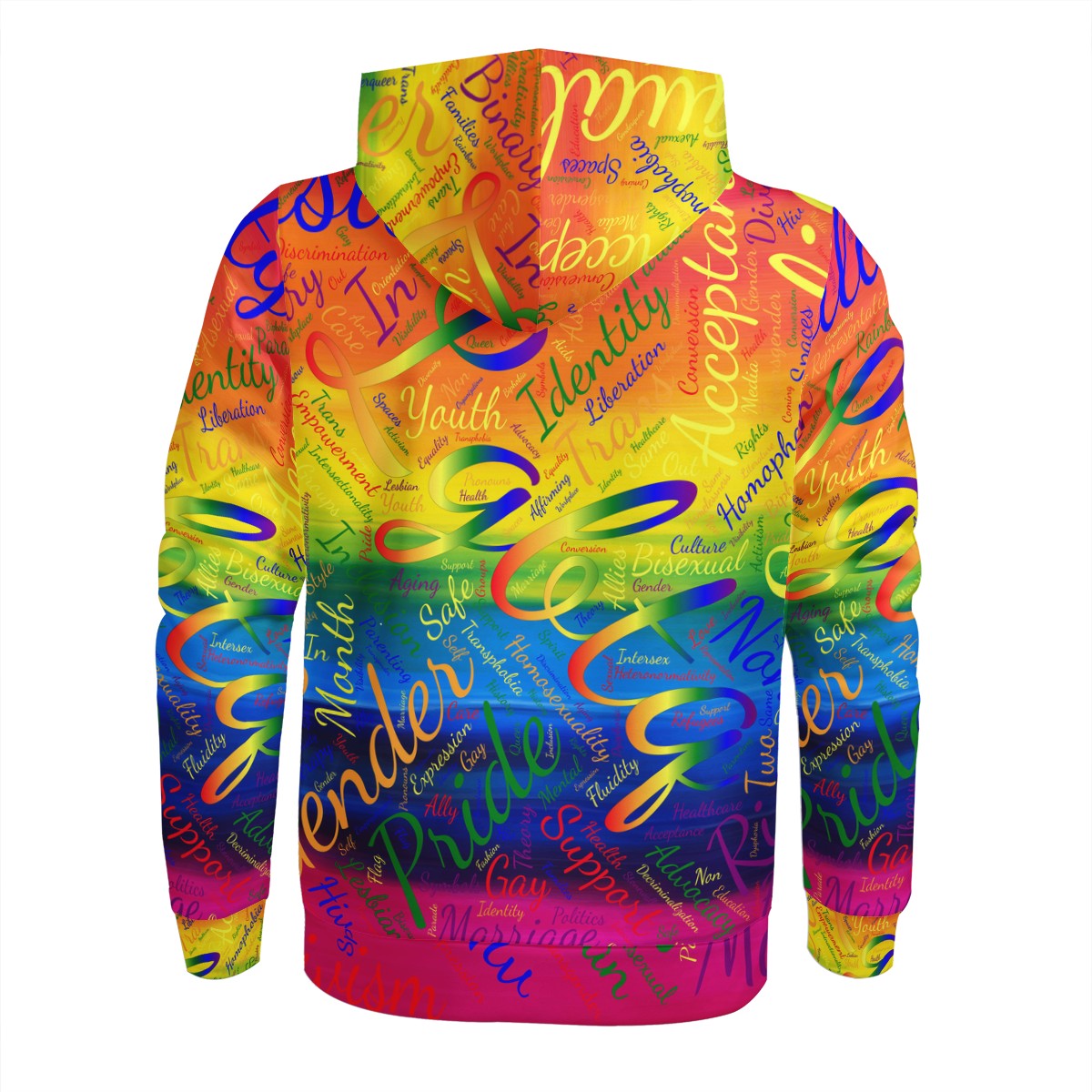 LGBTQ Word Cloud Men's All Over Print Zip Hoodie
