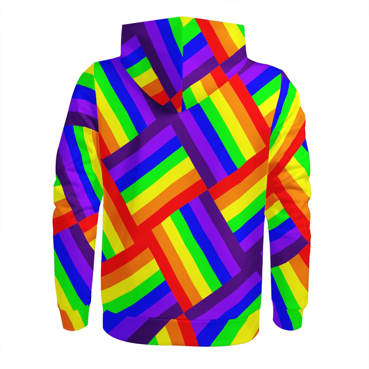 Rainbow Weave Men's All Over Print Zip Hoodie