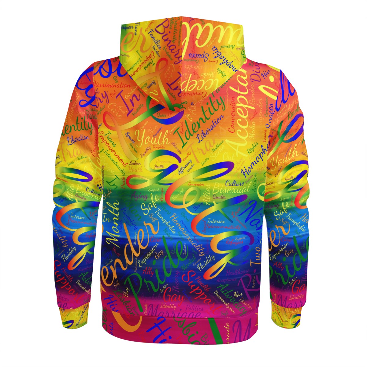 LGBTQ Word Cloud Women's All Over Print Zip Hoodie