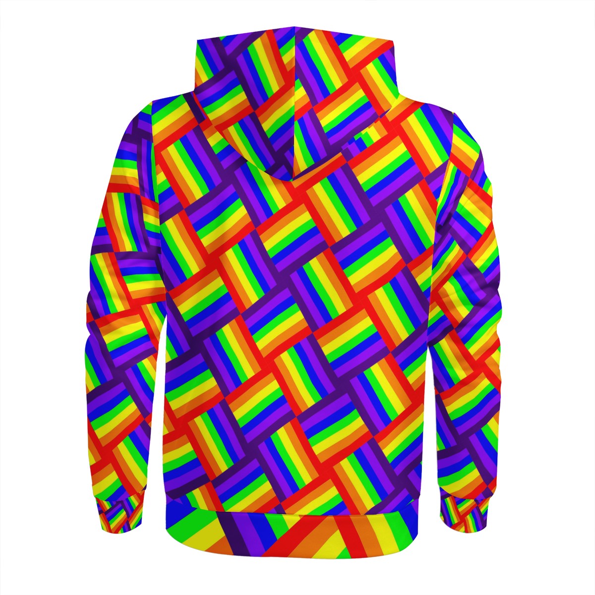 Rainbow Weave Women's All Over Print Zip Hoodie