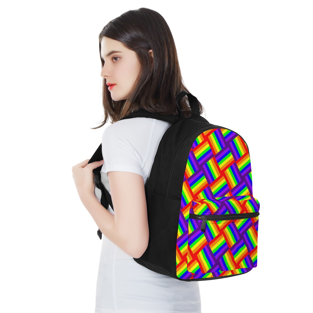 Rainbow Weave Canvas Backpack
