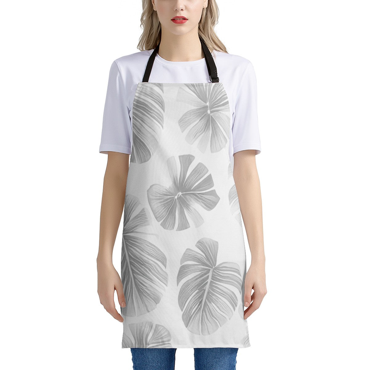 White Monstera Apron