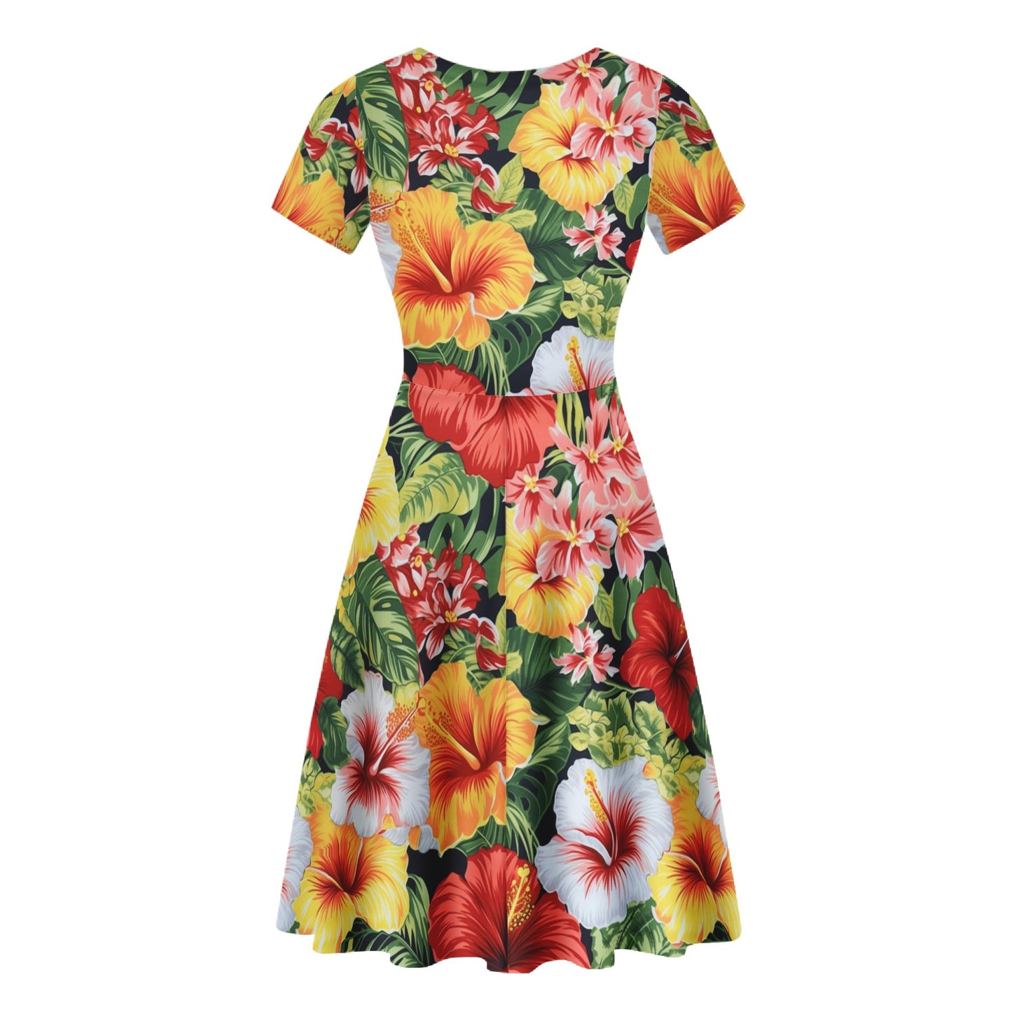 Hibiscus Women Ruffle Bottom Dress