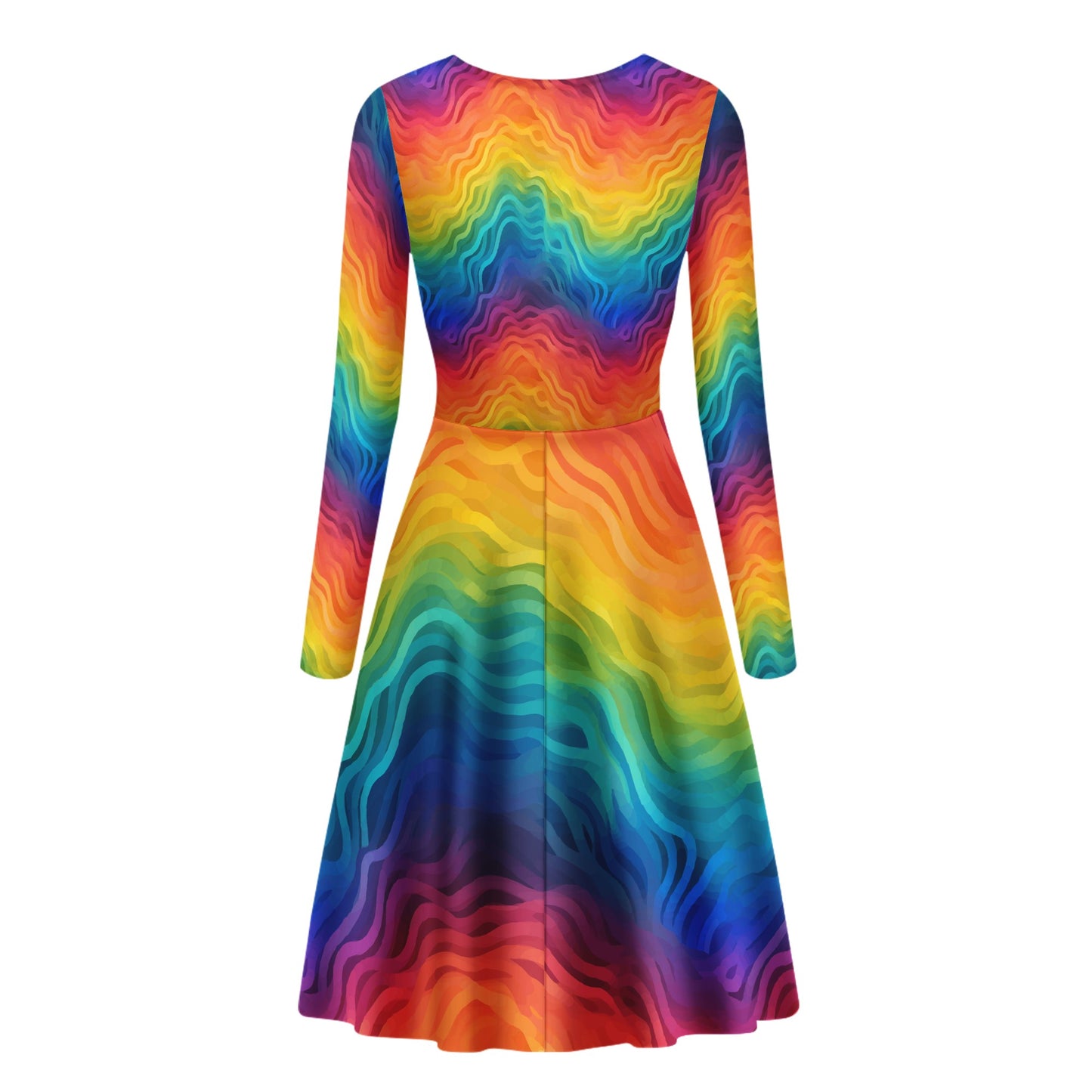 Rainbow Pride - LGBTQ Women Long Sleeve Ruffle Dress