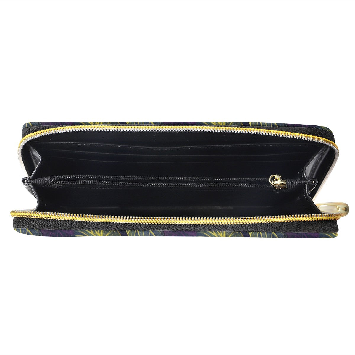 Luxtrini Iridescent Syngonium: Purple and Yellow L Zipper Purse