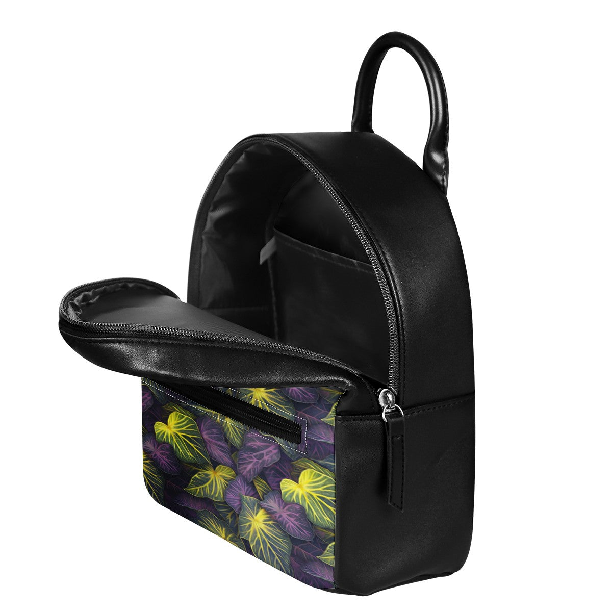 Luxtrini Iridescent Syngonium: Purple and Yellow PU Backpack