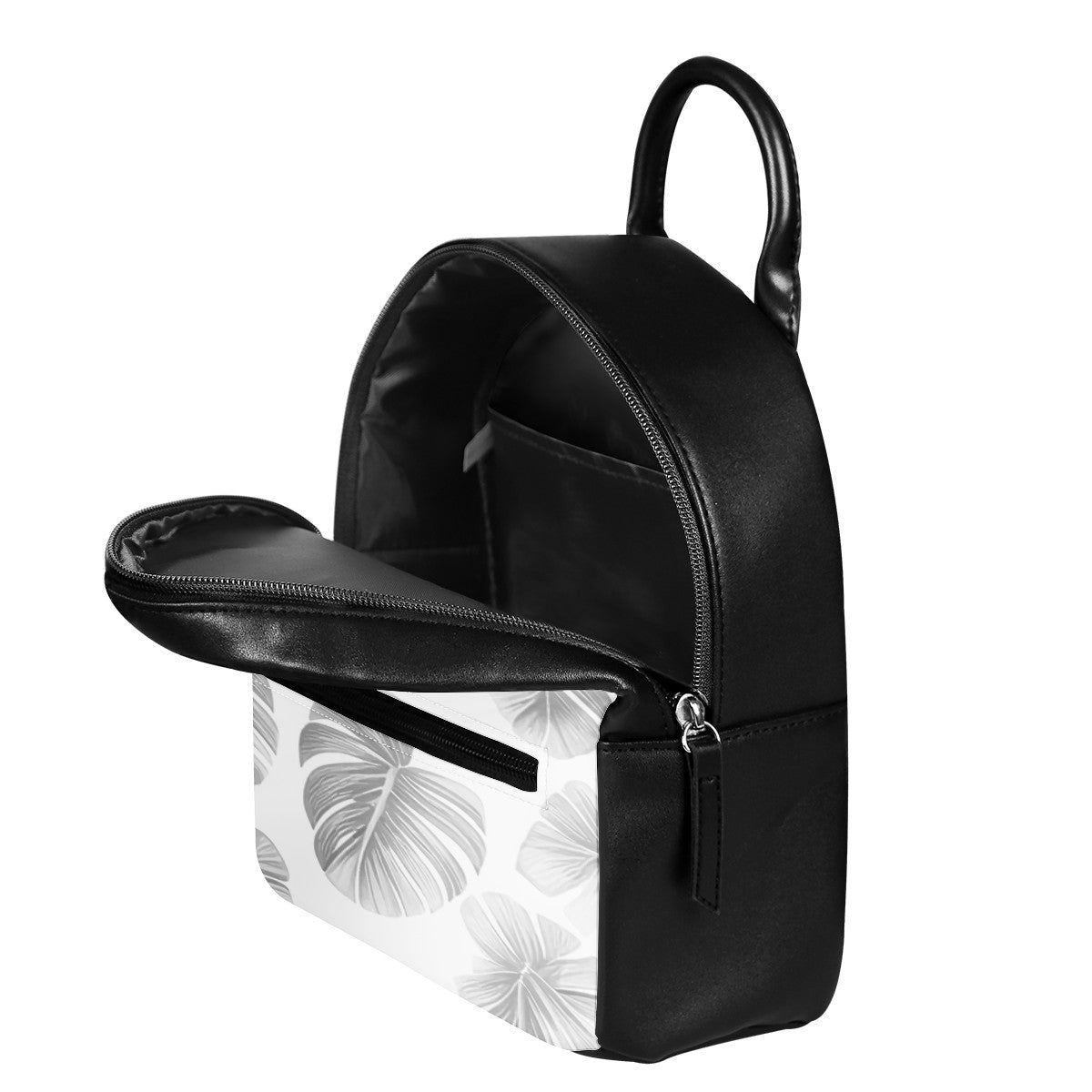 White Monstera PU Backpack