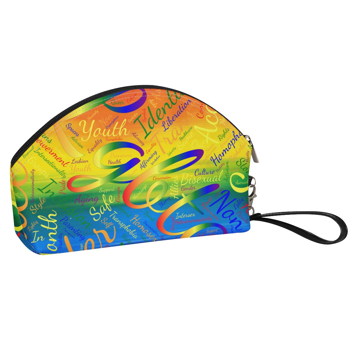 LGBTQ Word Cloud Curve Cosmetic Bags