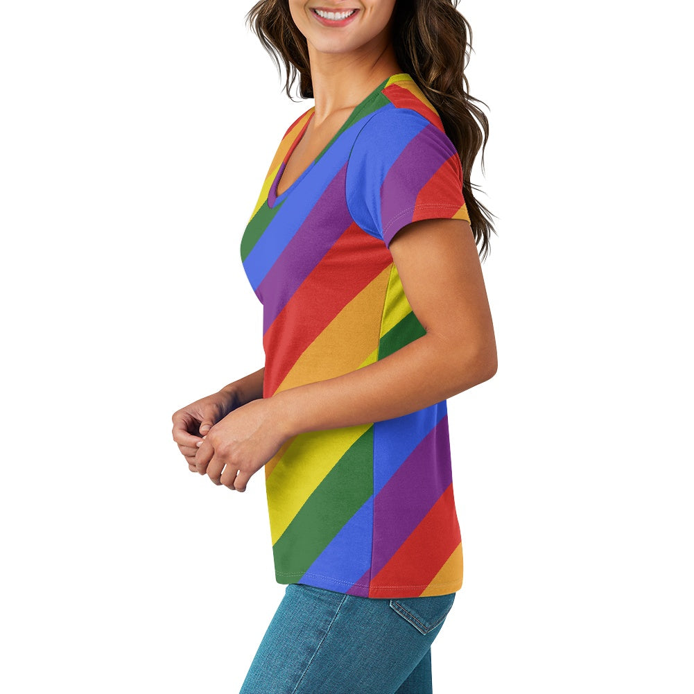Rainbow Women's V-neck T-shirt