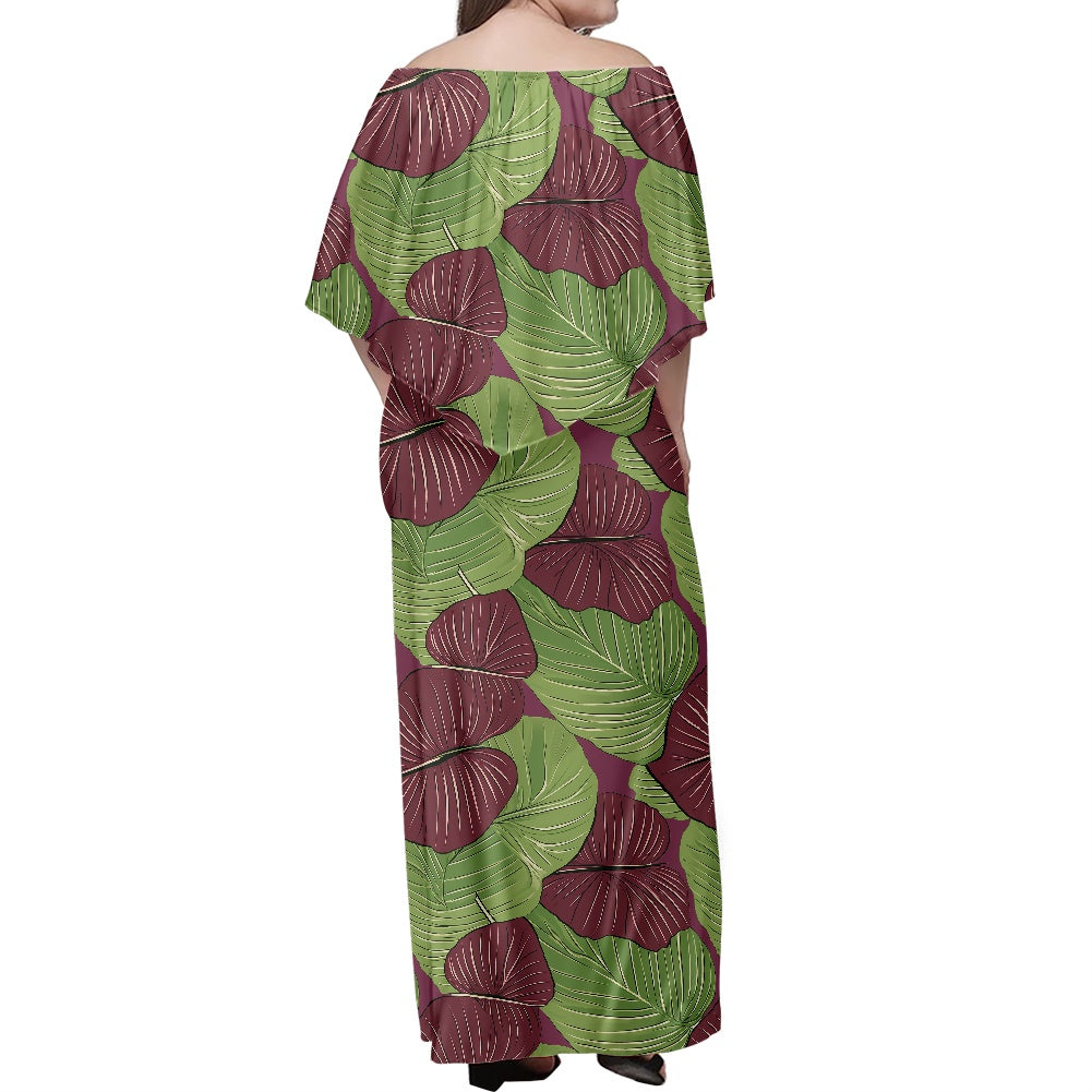 Exclusive Kalo on Maroon Off-The-Shoulder Dress | One-of-a-Kind Strapless Women's Dress