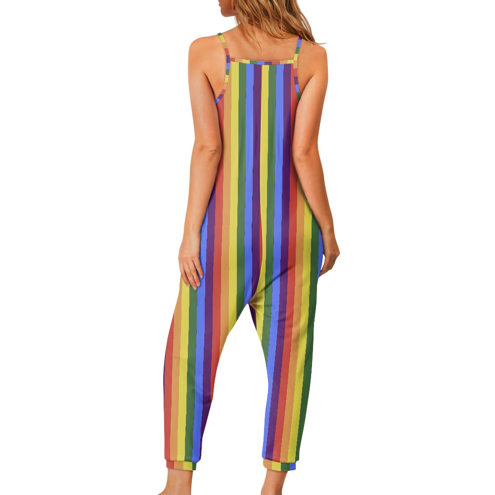 LGBTQ Rainbow Pride Rompers - Exclusive One-of-a-Kind Luxury Romper - Limited Edition, Ethically Made, and Stylishly Comfortable