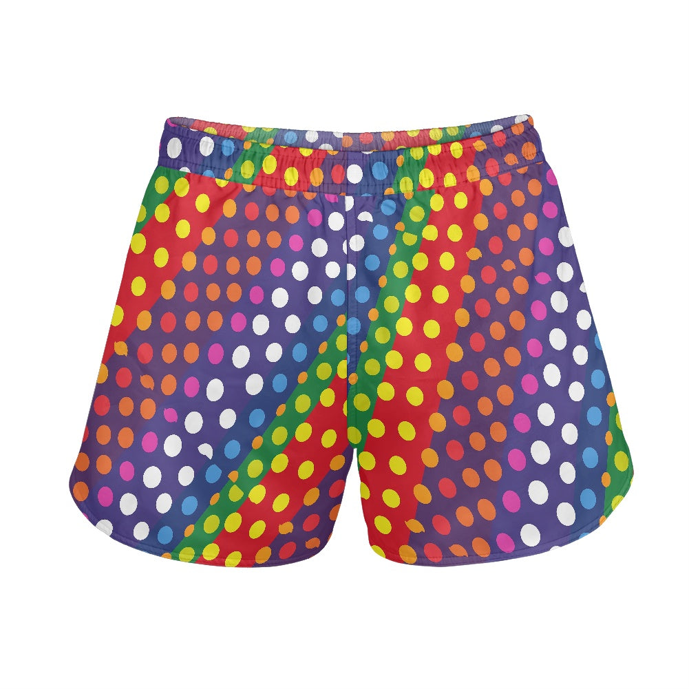 LGBTQ-Friendly Rainbow Polka Dot Women Short Pants by Luxtrini