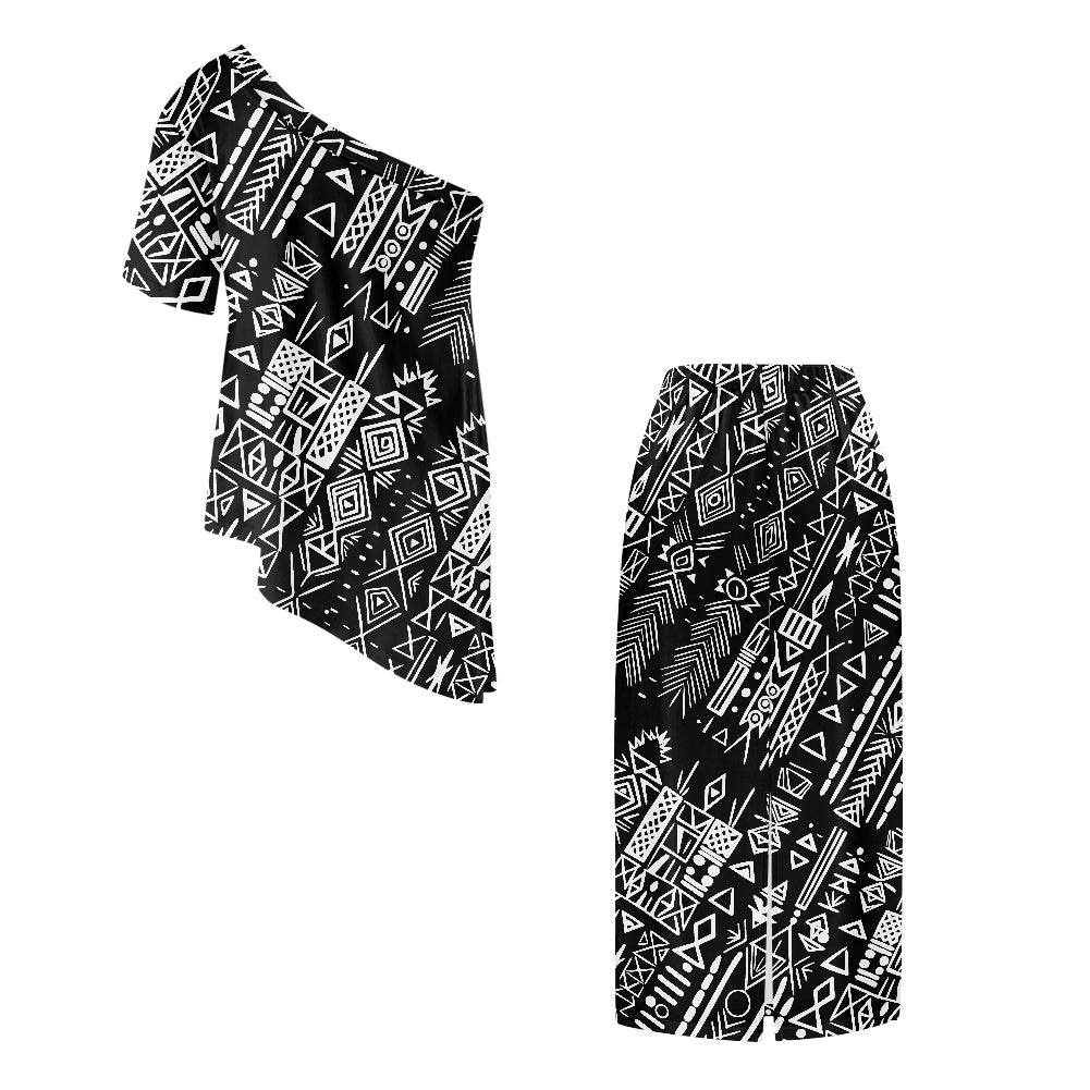 Elegant Off-Shoulder Two-Piece Dress for Women