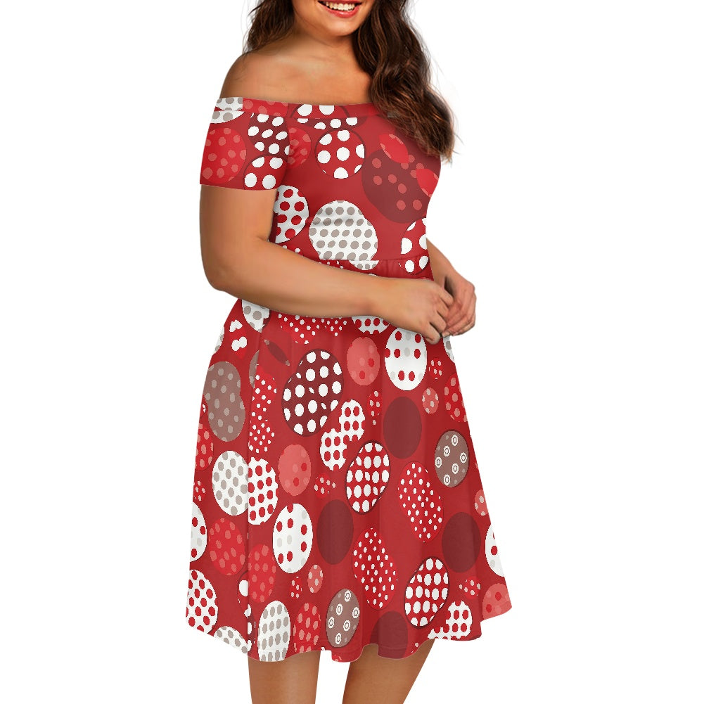 Off shoulder short sleeved dress