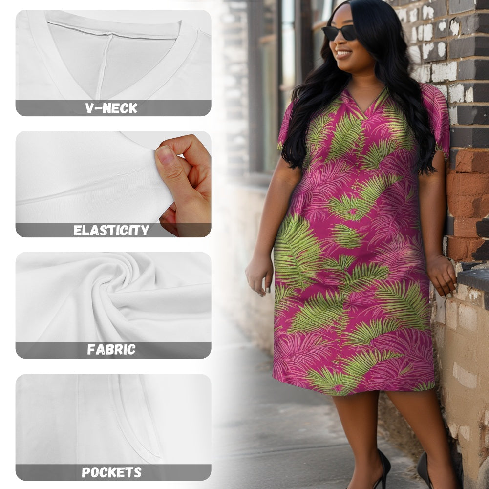 Women's Short Sleeve Plus Size Dress