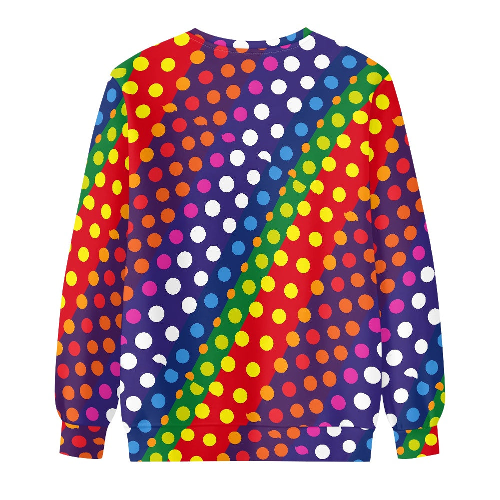 LGBTQ-Friendly Rainbow Polka Dot Women's Sweatshirt by Luxtrini