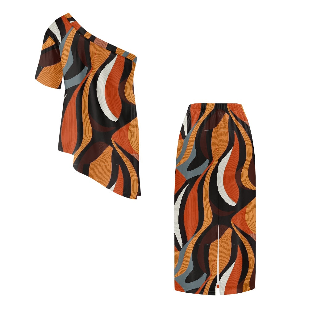 Elegant Off-Shoulder Two-Piece Dress for Women