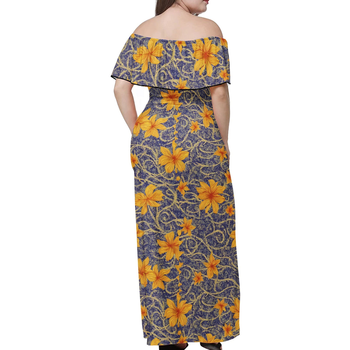 Vintage-Inspired Women's Aloha Dress | Off-Shoulder Design | Plus Sizes Available (Up to 7XL)