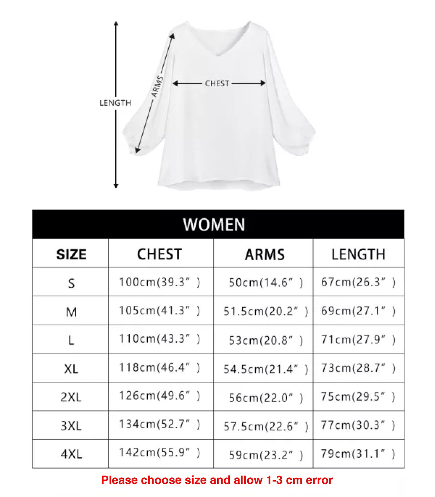 Lehua Red Women Long Sleeve Puff Sleeve Blouse