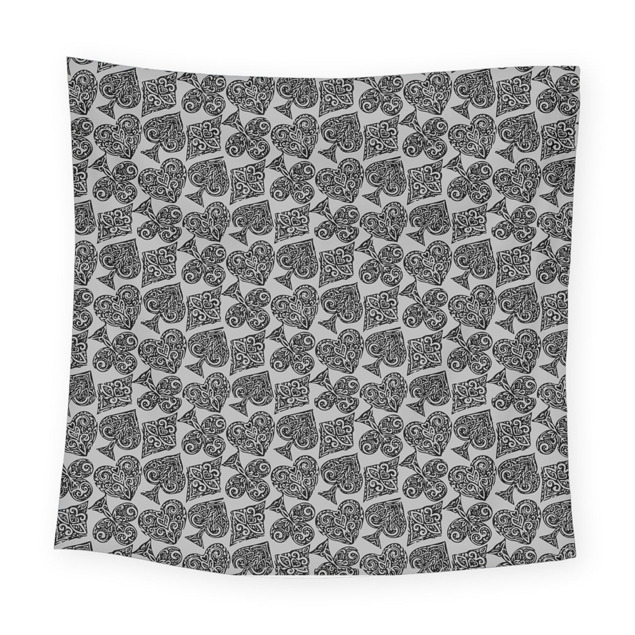 Playing Cards Gray Square Tapestry (Large)