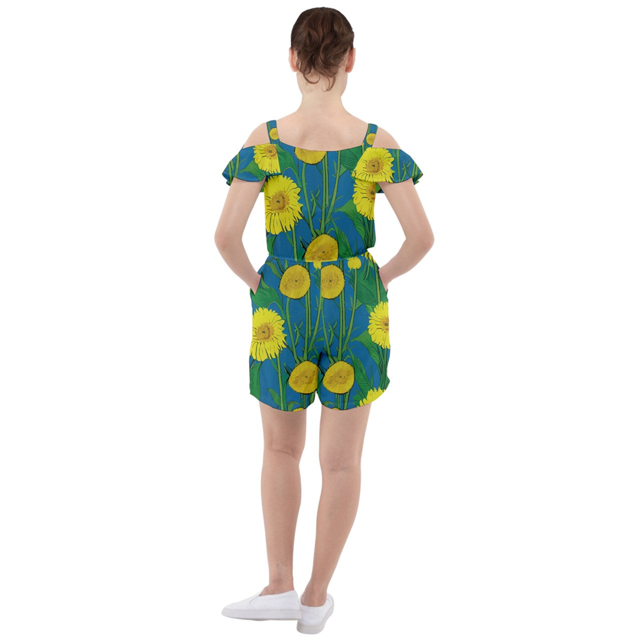 Sunflower Ruffle Cut Out Chiffon Playsuit