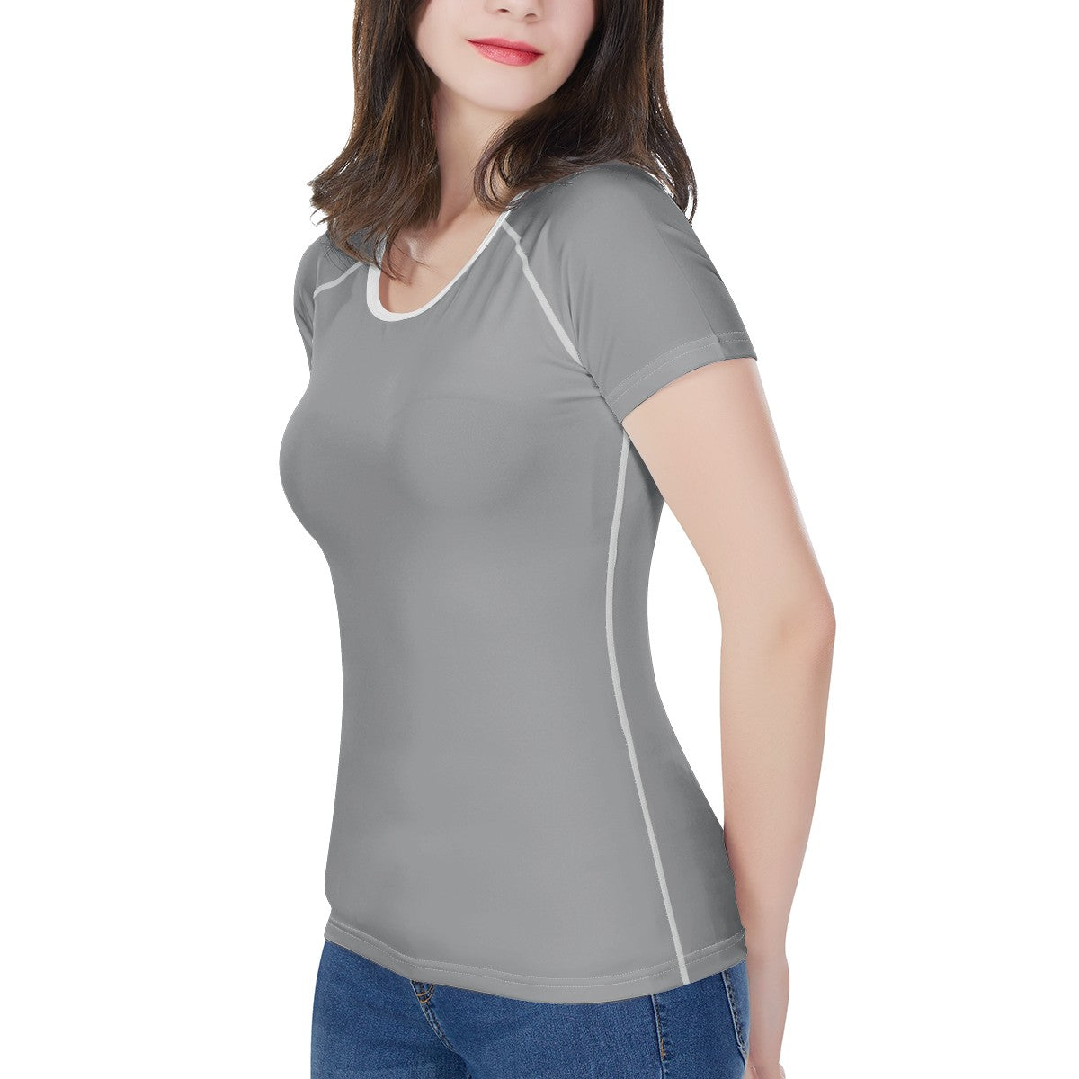 Silver Gray Women's All-Over Print T shirt