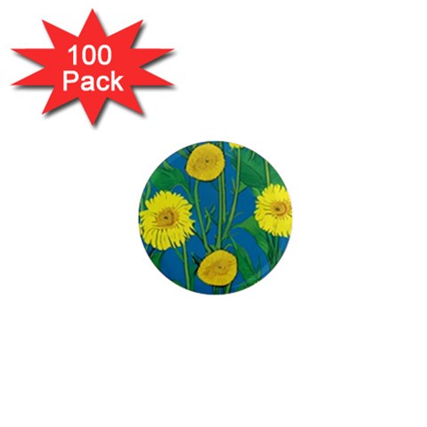 Sunflower 1" Mini Magnet (100 pack)
