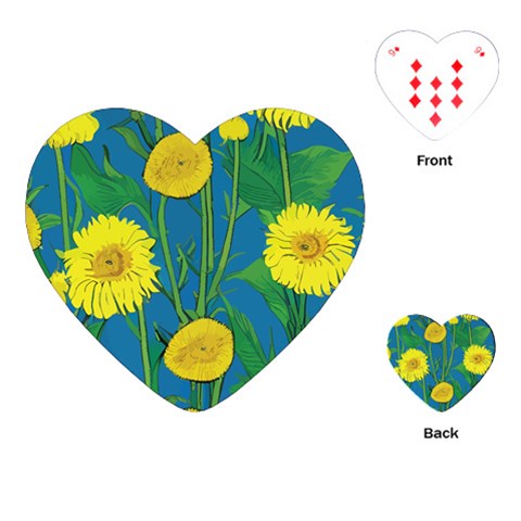 Sunflower Playing Cards Single Design (Heart)