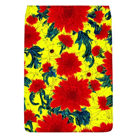 Red Flowers on Yellow Removable Flap Cover (L)
